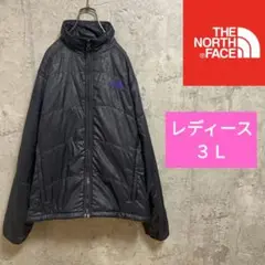 ノースフェイス 中綿ジャケット ブラック×花柄 レディースXXL