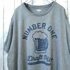 OLD NAVY NUMBER ONE ビール Tシャツ グレー 2XL 古着