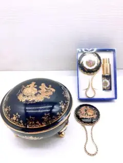 LIMOGES CASTEL 22K リモージュ 小物入 ミニ手鏡 アトマイザー