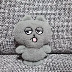 ンめねこ　ふわもこワッペンマスコット　うすくろ