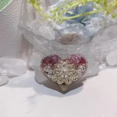 癒しのオルゴナイト❤️ピンクトルマリン+ペリドットのハート型♡