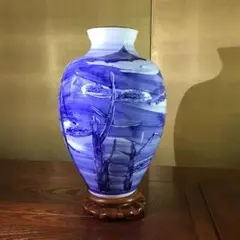 近藤濶　松絵花瓶　人間国宝近藤悠三次男 近藤濶 松絵花瓶 人間国宝近藤悠三次男