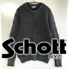 【schott】Dull color crewneck knit