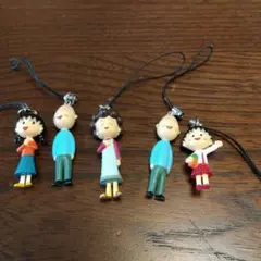 ちびまる子ちゃんの アニメキャラクター ストラップ付きフィギュア 4個セット