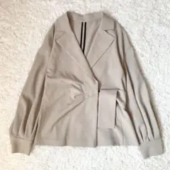 アドーア マットジョーゼットドレープシャツ ベージュ フォーマル サイズM