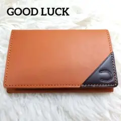 【新品】GOOD LUCK 牛革 レザー カードケース パスケース ブラウン