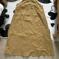 ブラウン ノースリーブ ロングワンピース