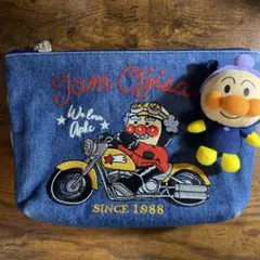 ジャムおじさんバイクシリーズ　限定　デニムポーチ タイムセール ジャムおじさんバイクシリーズ 限定 デニムポーチ