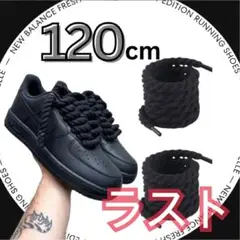 靴紐 ブラック スニーカー ロープシューレース 黒 2本 Air Force t