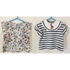 花柄フリル袖　futafuta うさぎ　ボーダー　Tシャツ