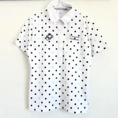 【marie claire】マリクレール ゴルフ ポロシャツ 半袖 ドット柄 M