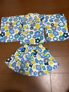 【美品】ZUCCHINI 花柄　甚平 100サイズ
