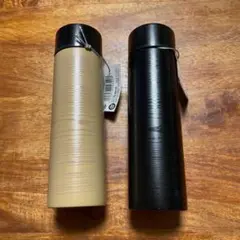 スリムボトル 140ml 2本セット ブラック＆ベージュ　水筒
