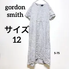 gordon smith. ストライプ 半袖シャツワンピース サイズ12可愛い