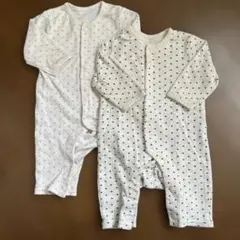 星柄ドット柄ロンパース2枚セット