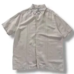 00s 古着 シルク リネン 半袖シャツ calibone Ｌ ヴィンテージ
