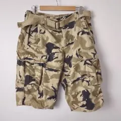 アルマーニエクスチェンジ　ベルト付き　カモフラ　ハーフパンツ　カーゴパンツW34