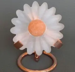 新品　セレナイト　フラワー　花　マーガレット　オレンジ❖　天然石