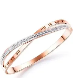 レディース ブレスレット バングル ピンクゴールド ジルコニアcz
