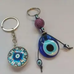 トルコのお守り キーホルダーナザールボンジュウ2個セット