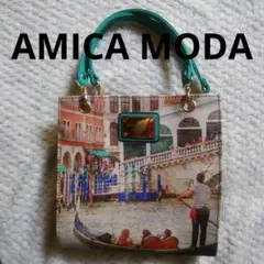 ※「AMICA MODA」ベネチア風景プリント ショルダーバッグ