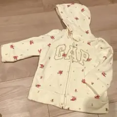 花柄フルジップパーカー 70 アイボリー ギャップ　GAP