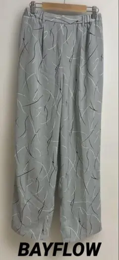 BAYFLOW グレー 抽象模様 ワイドパンツ