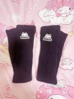 Hauls リブ編みレッグウォーマー 黒
