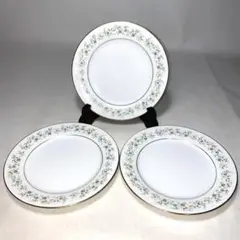 Ｇ-45ノリタケ　金彩花模様ケーキ皿3枚　未使用保管品　NORITAKE
