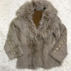 美品 希少 デザイン リアル ムートンコート イギリス製 ブラウン 軽量