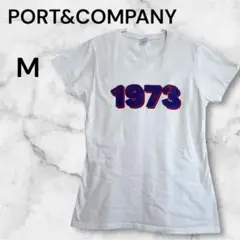 PORT&COMPANY 【M】センターロゴ半袖 Tシャツ 白 ホワイト
