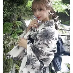 GRL モノトーンひまわり浴衣セット