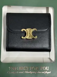 CILINE ブラックレザー 三つ折り財布