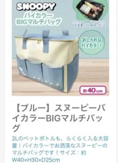 SNOOPYバイカラーBIGマルチバッグ　ブルー