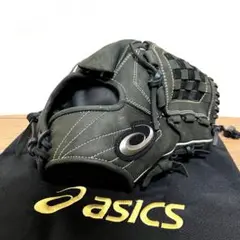 ♢美品♢ asics アシックス グローブ ブラック 軟式用 投手用
