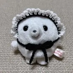 ぬいぐるみ用 ブラックホワイトフリルボンネット