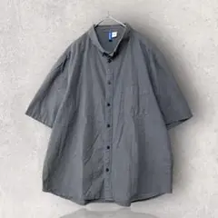 H&M ボタンダウン半袖シャツ　カーキ色　　カジュアル　シンプル　XL 古着