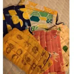 カラフルな布製マスクケースセット