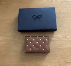 ANYA HINDMARCH カードケース ブラウン スタッズ