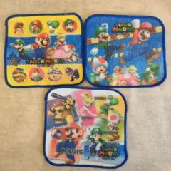 スーパーマリオ ミニタオル 3枚セット 中古品