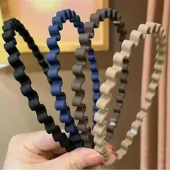 波型デザイン ヘアバンド 4色セット