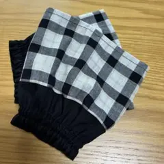 ブラックチェック 無地切替あり腕カバー