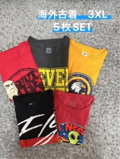 US古着 5枚セット　プリント　Tシャツ　3XL ビッグサイズ　まとめ売り