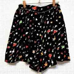 ツモリチサト　ハート　流れ星　フレア パンツ　ショート　膝上　ネコドット　宇宙