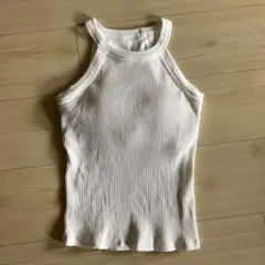 UNIQLO ホルターネック ブラトップ リブタンクトップ ホワイト XS 美品