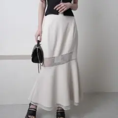 インナーショーパン付レース切替マーメイドスカート