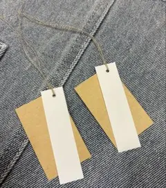 紐付き　無地2枚タグ　下げ札　値札　ホワイト/クラフト紙