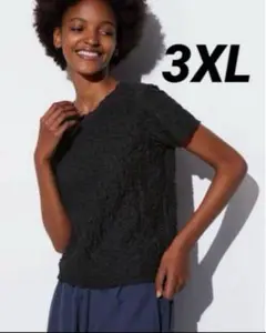 UNIQLO シャーリングTシャツ (半袖) 3XL ユニクロ 黒