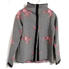 【美品】イタリア製 千鳥格子柄 カーディガン
