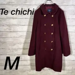 Te chichi テチチ ロングコート 金ボタン 秋 冬 ワインレッド M